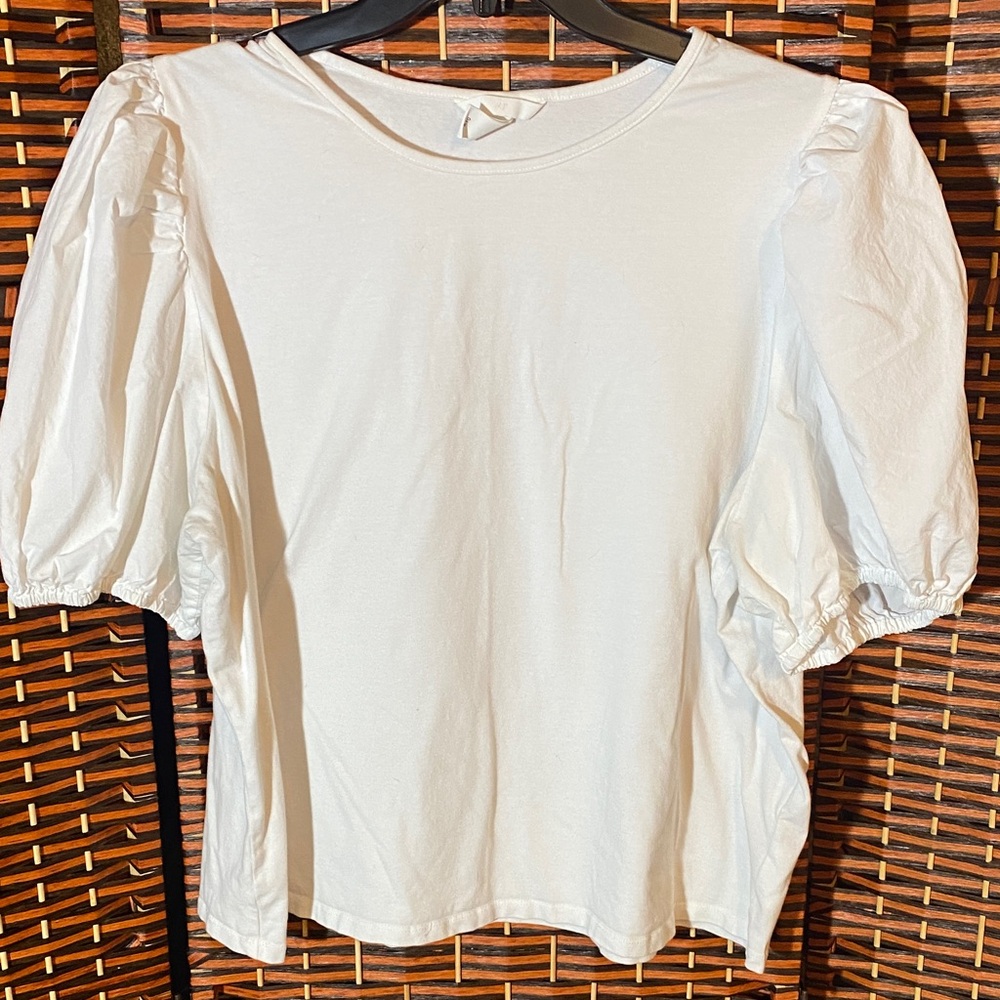 H&M White Puff Sleeve Blouse Size 3XL - Picture 3 of 6
